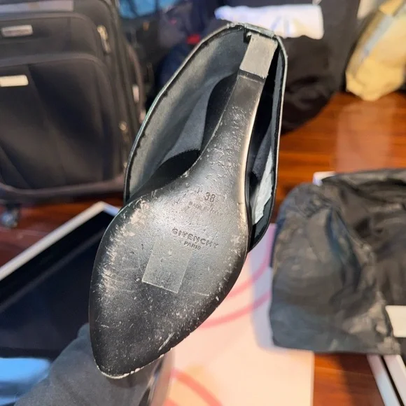 SOLD ON DPOP Givenchy Black Leather Boots with Gold Accent - Picture 15 of 15